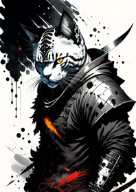 Ink wash cat samurai 64f801