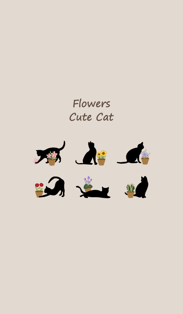 黒猫は花が大好き