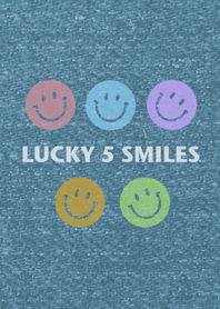 Lucky 5 Smiles on denim