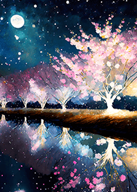 Beautiful night cherry blossoms#970