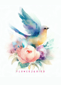 FLOWERS&BIRD-BLUE 28