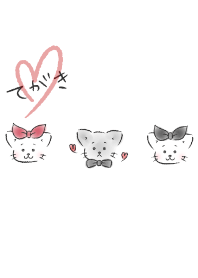 Gato animal pintado à mão / branco