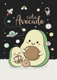 Avocado Cute on Space. (Black)