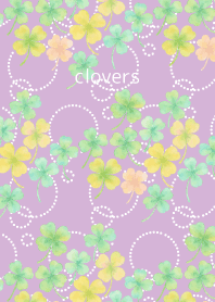 Colorful Clover on light purple