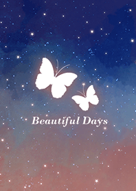 ผีเสื้อ / ท้องฟ้ายามค่ำคืน /ส้ม