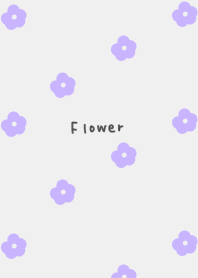 White grey and lavender floral pattern.