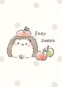 Hedgehog&Apple:beige dot