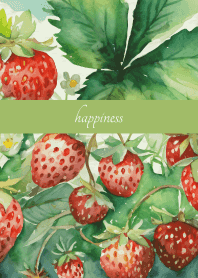 Sweet wild strawberry on blue