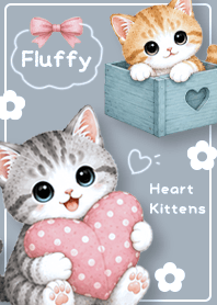 blue Fluffy Heart Kittens