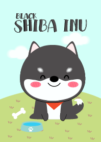 Cute Black Shiba Inu Dog Theme