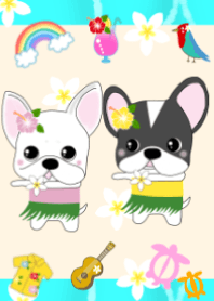 French bulldog wanko Ume  hibiscus  2