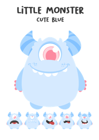 little monster cute blue