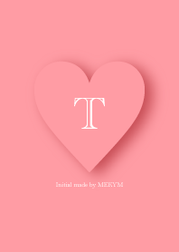 Heart Initial Pink -T-