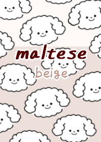 maltese dog theme12 beige