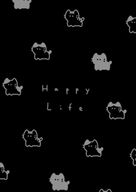Small Cats (pattern)-black gray.