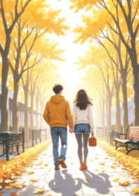Cute Couple in Autumn V.3