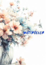 WATERCOLOR-PINK BLUE FLOWER-53