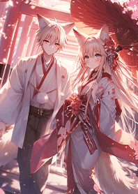Fox Lovers under Red Umbrella JP