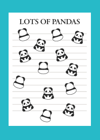 LOTS OF PANDAS NOTEBOOK/TURQUOISE BLUE