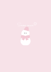 スノーマン × くすみカラー（ピンク）