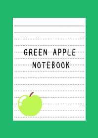 GREEN APPLE NOTEBOOK-GREEN-WHITE
