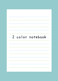 2 COLOR NOTEBOOKj-BLUE&GREEN-DUSTY MINT