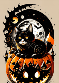 halloween cat C0132a
