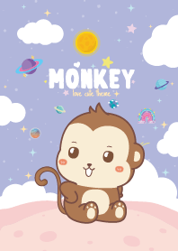 Monkey Fat Kawaii Violet