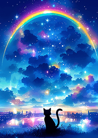 ⭐️夢幻彩虹星光的黑貓❤️1-2