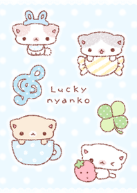lucky nyanko . baby blue
