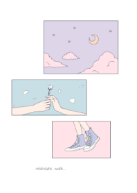 midnight walk white & pastel.