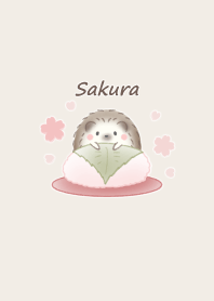 Hedgehog and Sakura -brown-