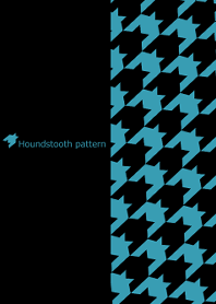 Houndstooth pattern -Black & Blue green-