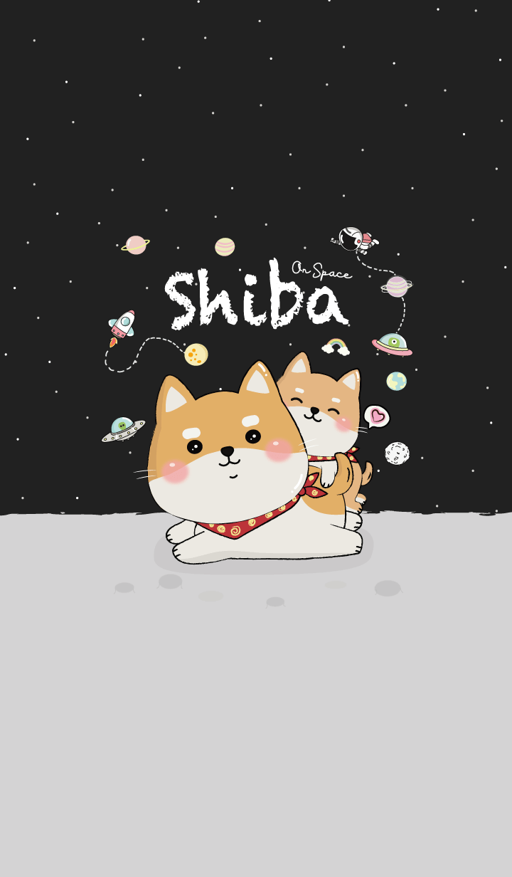 Shiba on Space (Black)
