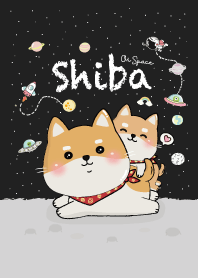 Shiba on Space (Black)