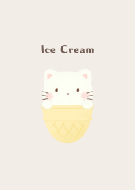 アイスクリーム -ねこ- ベージュ