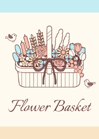 Flower 014-2 (Basket/Beige/Light Blue)