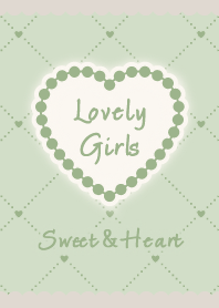 Heart&Girly / Green&Beige