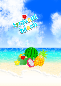 tropical beach (fruit, summer, sea)