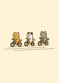 แมวขี่จักรยาน สีเหลืองอ่อน