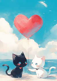 在海邊告白の白貓❤