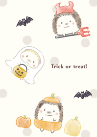 Hedgehog and Halloween -beige- dot