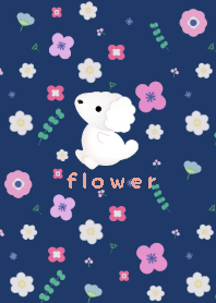 maltese nordic flower theme14 navy beige