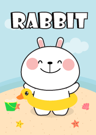 Lovely White Rabbit On The Beach (jp)