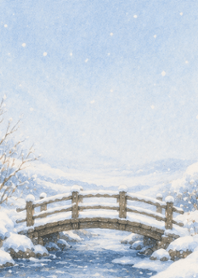 冬日雪景小橋