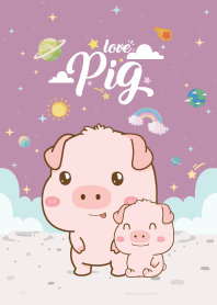 Pig Love Galaxy Violet