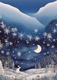 Rabbit in the snowy forest red