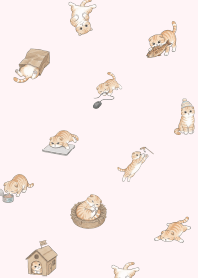 可愛貓咪圖騰-粉色