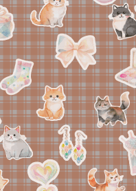 Girlish Cats on brown JP