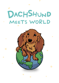 Red Dachshund Meets World - Pure Sky